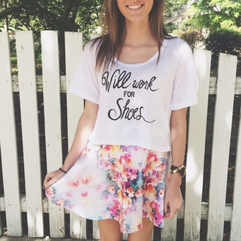 Funny shirt with watercolor mini skirt