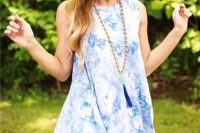 Girlish and airy tie dye dress