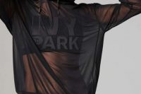 Sporty black sheer sweatshirt