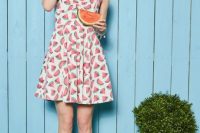 Watermelon print dress for summer