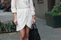 White wrap dress with heels