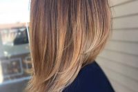 brown with caramel and blond highlights