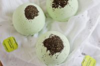 DIY green tea lemon bath bombs