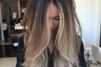 long layered brown to blond hair