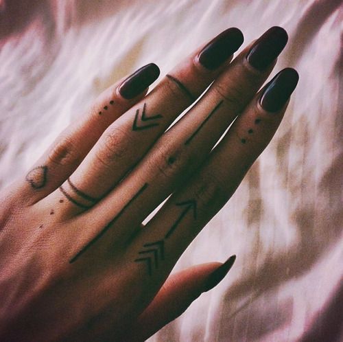 simple tiny finger tattoos