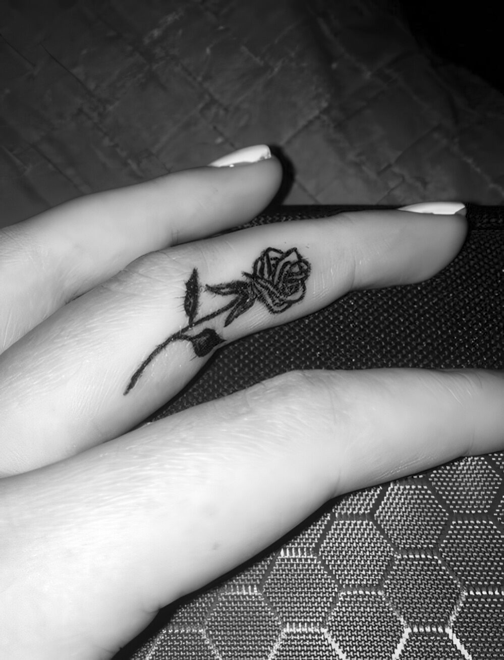 rose on a finger