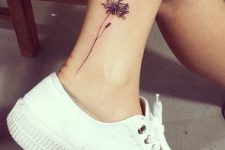 08 tiny ankle flower tattoo