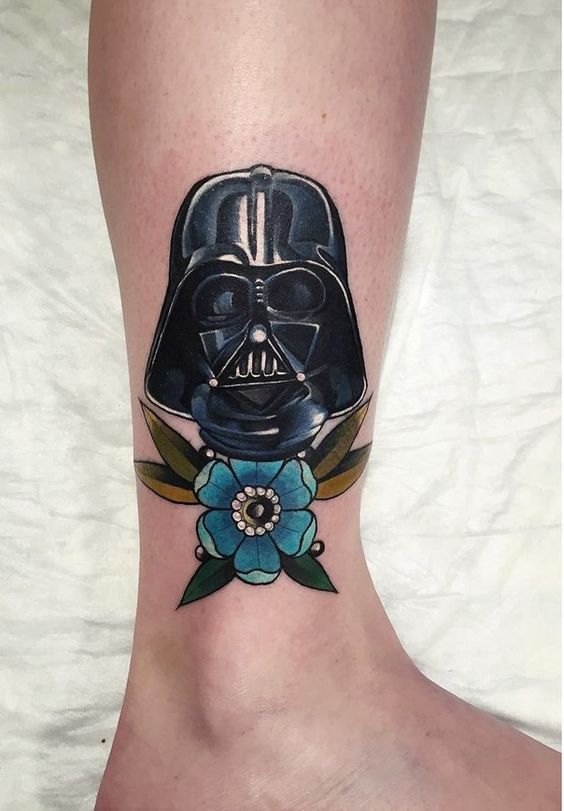 Darth Vader leg tattoo for a girl