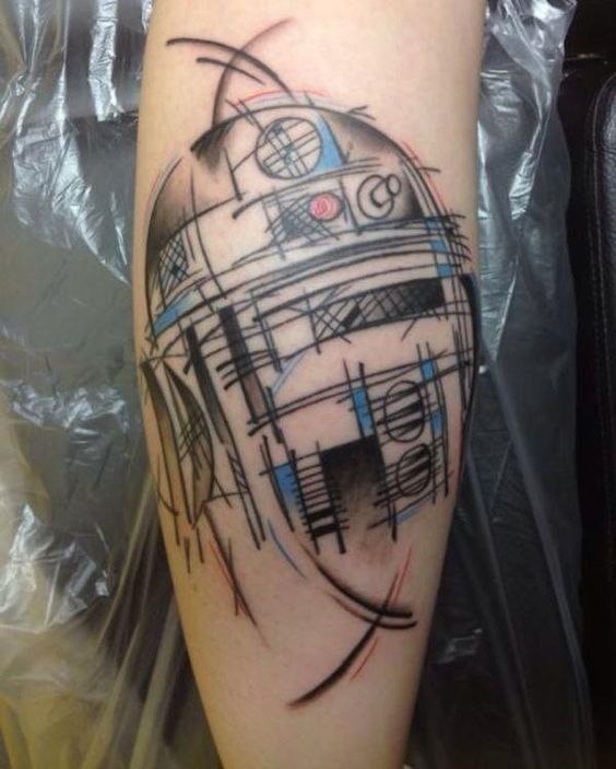 12 R2D2 colorful tattoo