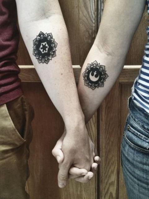 black Star Wars tattoos for a couple