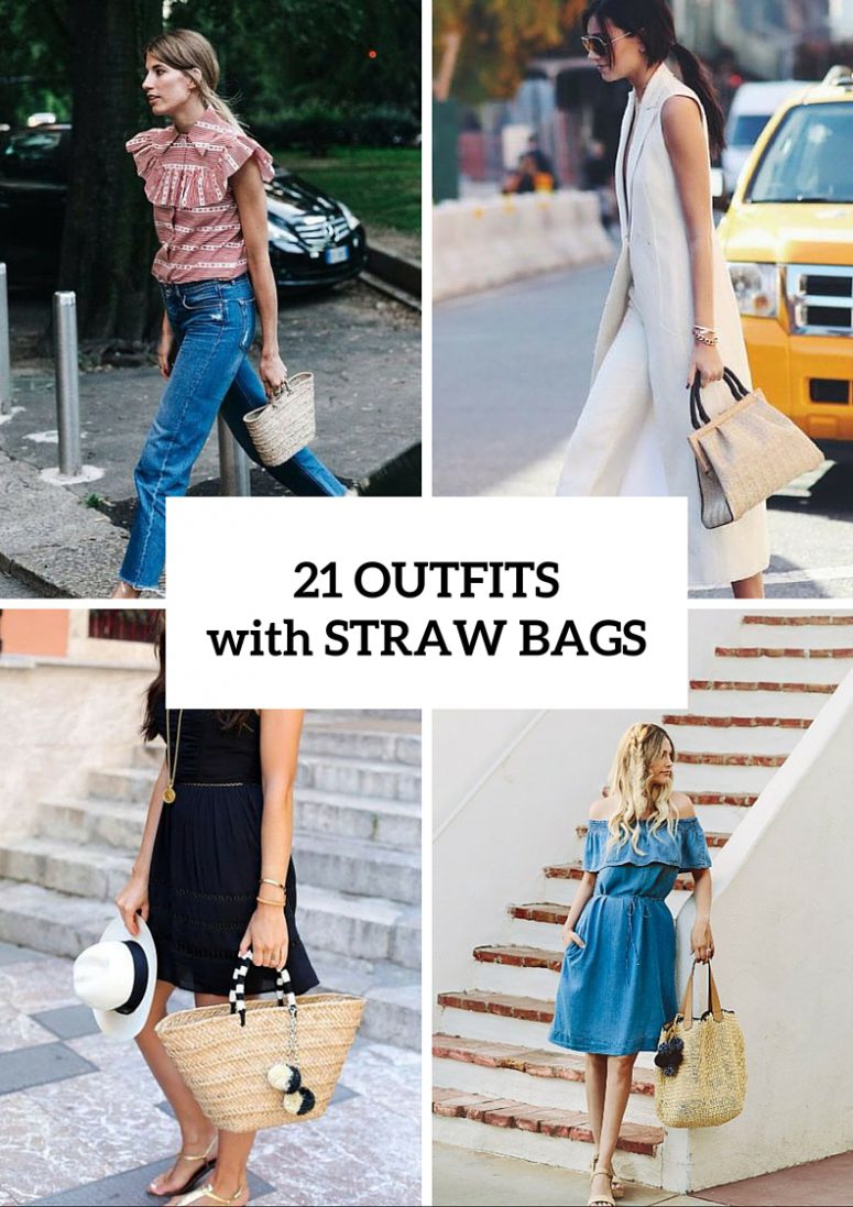 21 Relaxed Outfit Ideas With Straw Bags