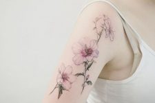 22 delicate botanical flower tattoo