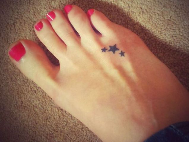 three stars foot tattoo
