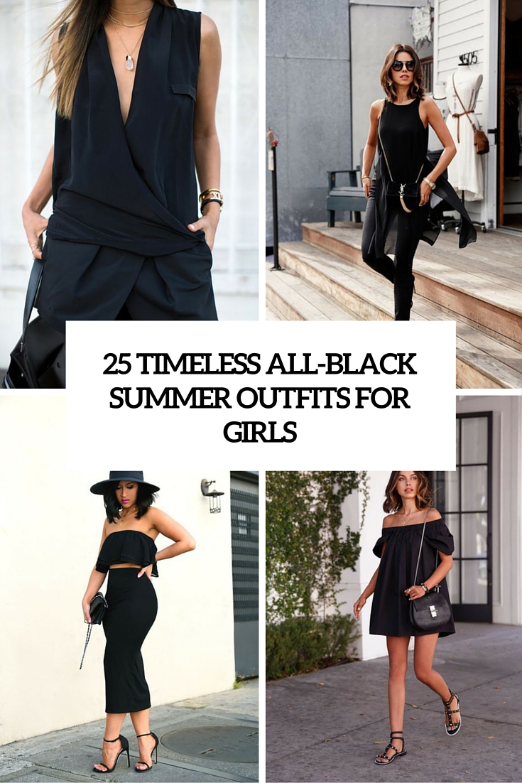 timeless all black summer outfits for girls cover