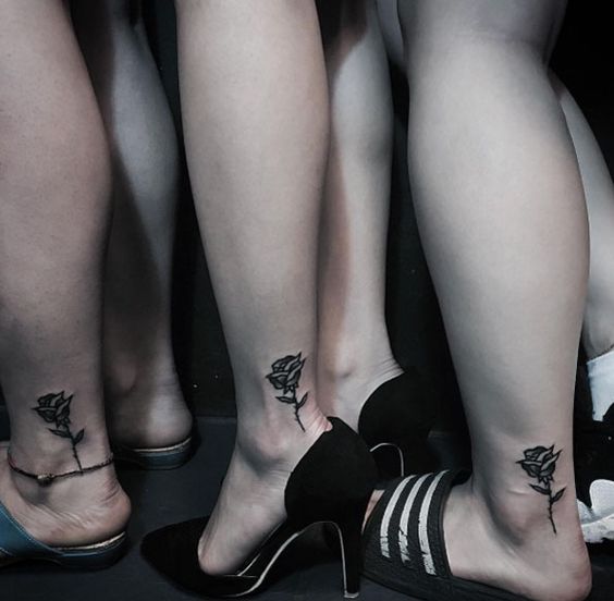 black rose bff tattoos