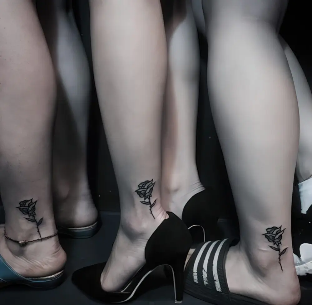 Black rose bff tattoos