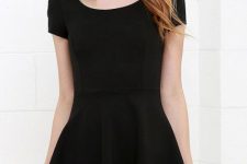 Look with simple skater dress