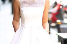 Very stylish white dress with collar