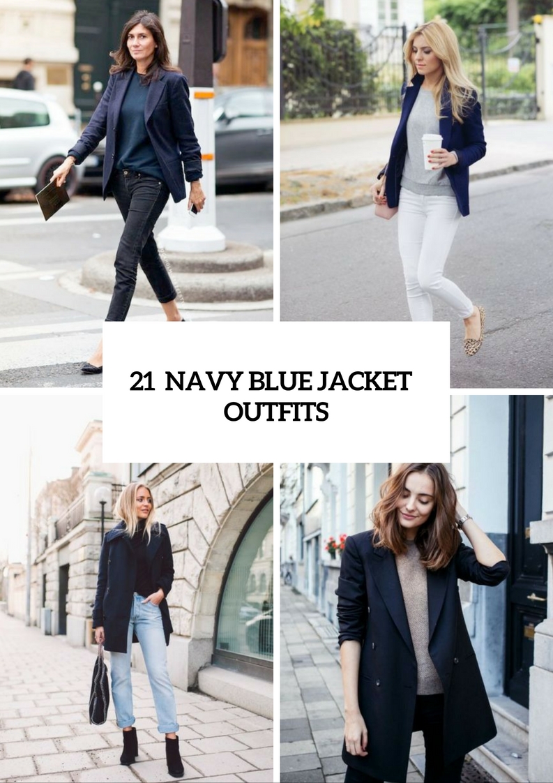 Adorable Ideas For Girls To Wear Navy Blue Jackets