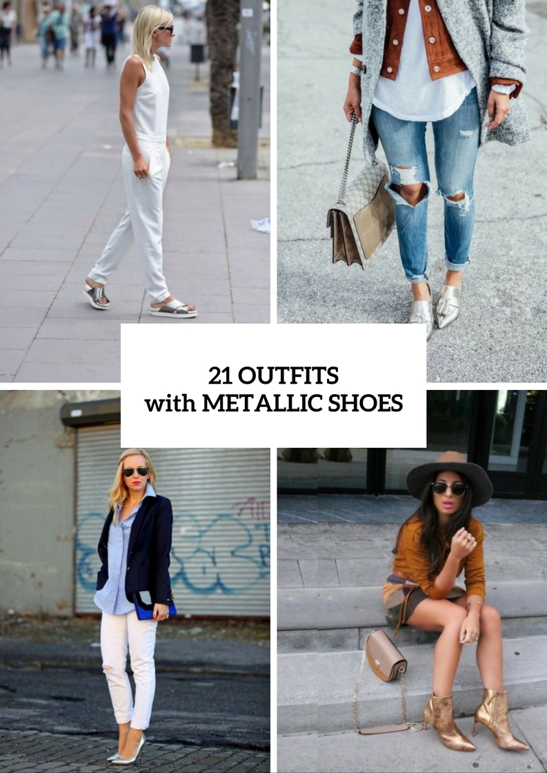 Picture Of Eye Catching Outfits With Metallic Shoes