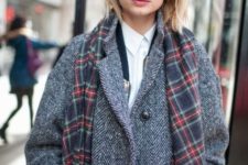 plaid scarf fall outfit