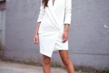 White dress with printed boots