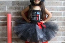 09 Darth Vader costume with a tutu skirt and a helmet
