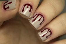 09 blood drip nail art