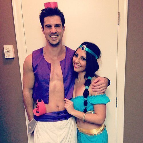 Aladdin and Jasmin couple costumes are bold and fun
