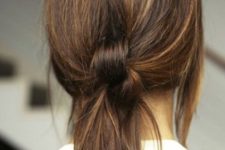 12 knotted low ponytail is cool and simple for casual situations