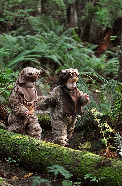 nerdy kids' Ewok costumes from Star Wars