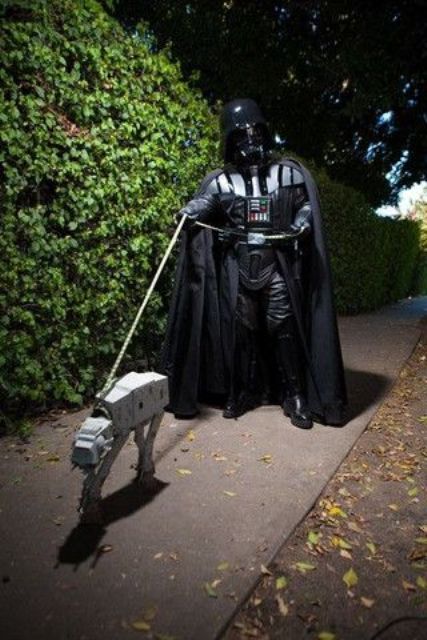 Darth Vader and AT AT Star Wars dog costume