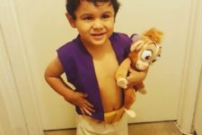 14 Aladdin costume idea with a toy monkey