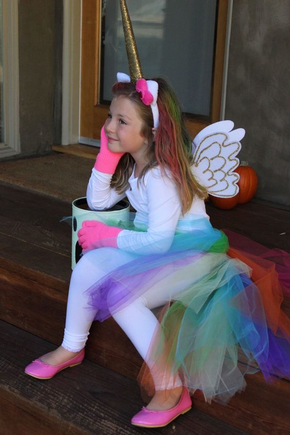 rainbow unicorn Halloween cotume with the cutest wings