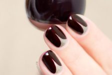 18 dark red manicure with a nude touch