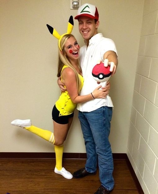 Ash and Pikachu costumes ideal for a couple