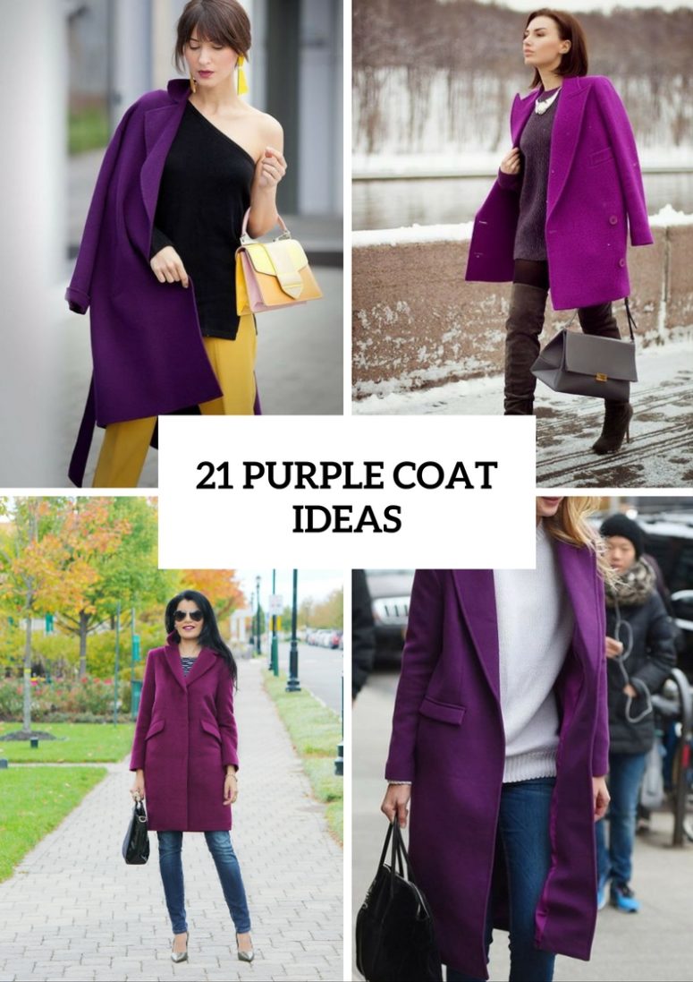 21 Eye-Catching Purple Coat Ideas For This Fall
