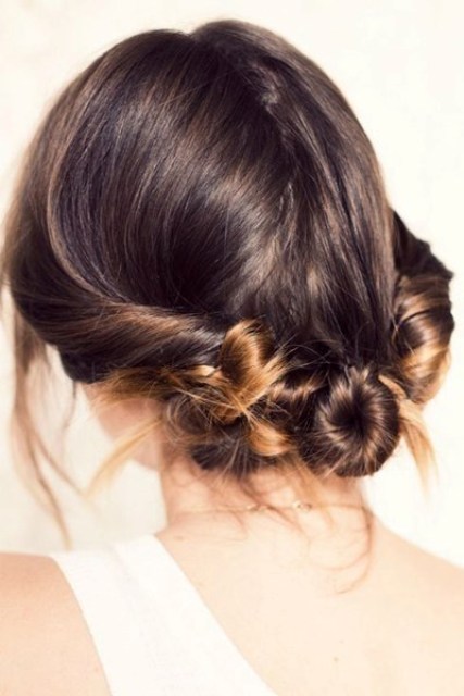 a twisted updo is off the neck and you can rock a comfy scarf