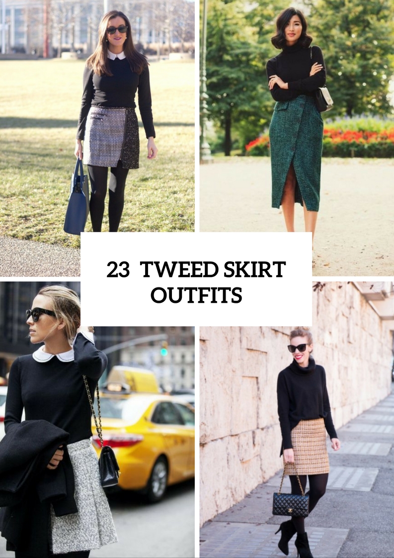 Excellent Tweed Skirt Ideas For This Fall