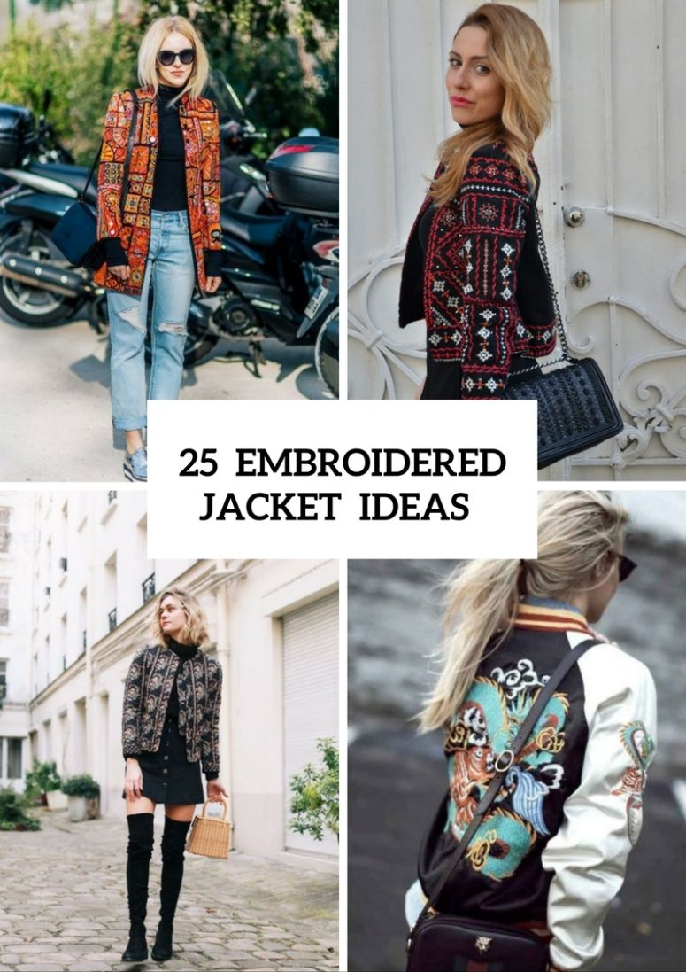 Feminine Embroidered Jacket Outfits For Fall