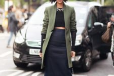 olive coat outfit