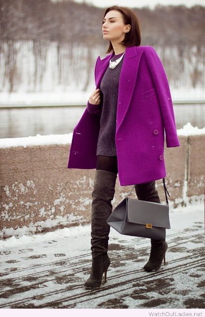 Purple Coat Ideas For This Fall, Dark Purple Winter Coats