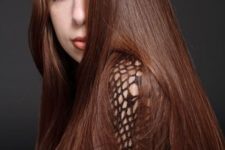 long straight chestnut hair for those who want just a hint of red is a very cool and catchy idea to rock especially  in the fall