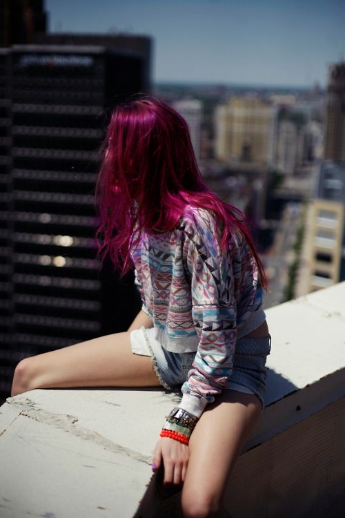 magenta hair color suits grunge style perfectly