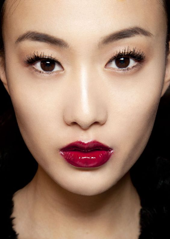 deep berry lips are a great alternative to red for an evening look