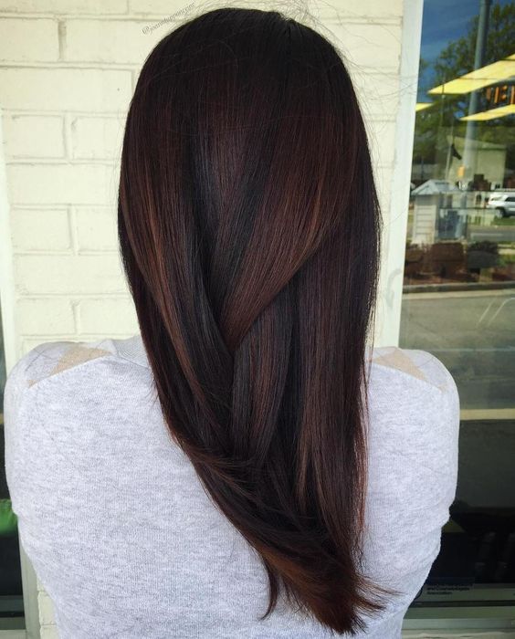 chocolate brown hair with highlights and low lights