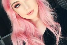 17 bubble gum pink long hair