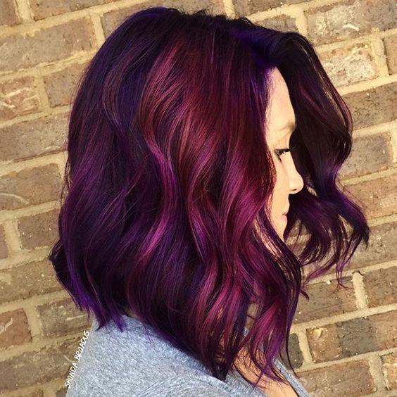 purple and magenta hair color mix