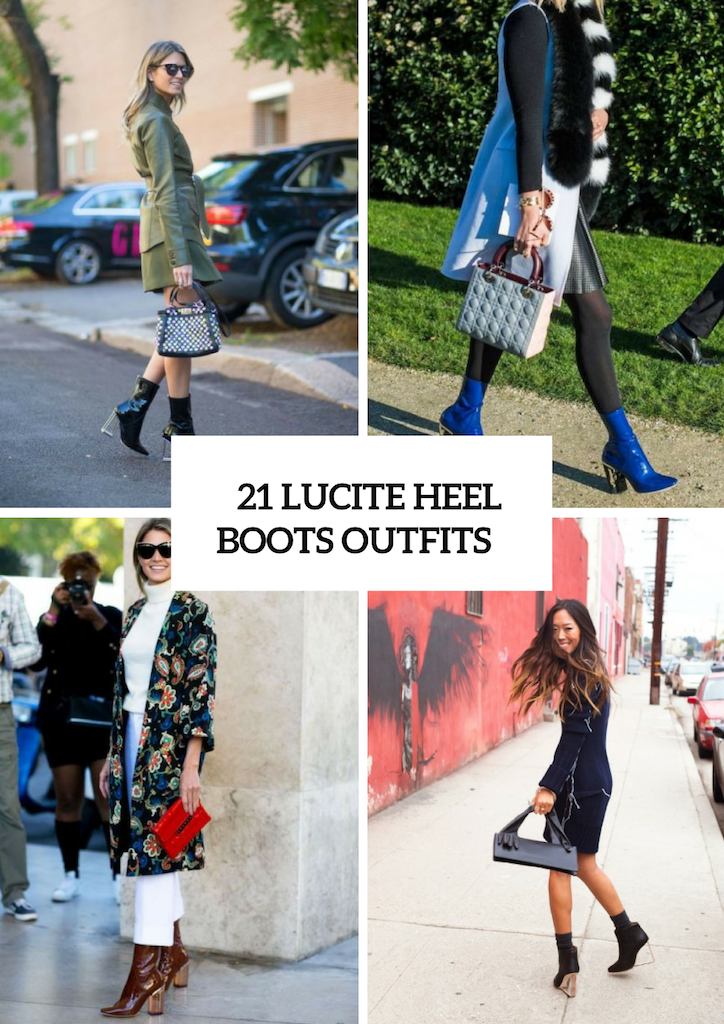 Lucite Heel Boots Outfits For Fall And Winter