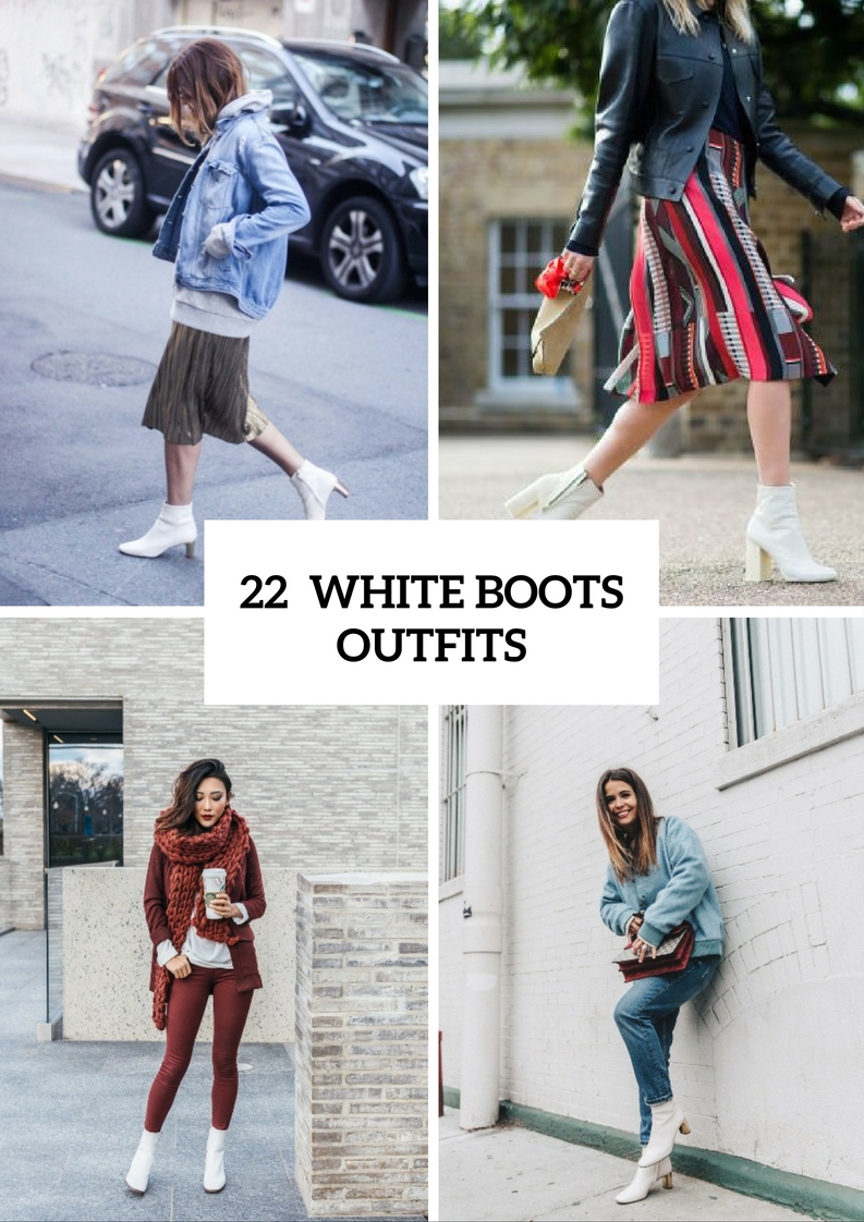 Feminine Outfit Ideas With White Boots